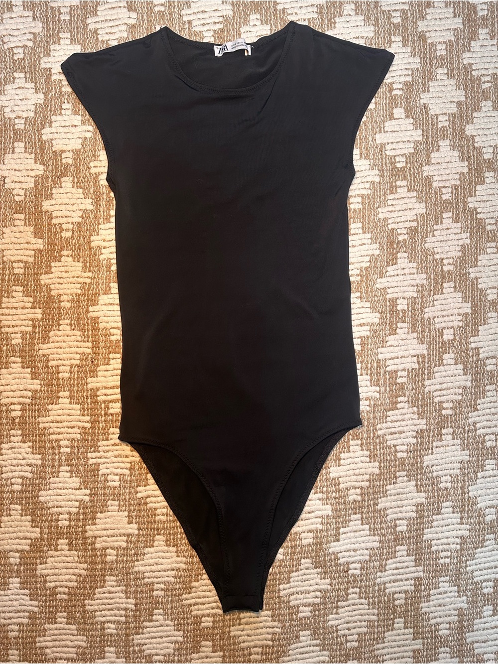 Zara Women’s Black Sleeveless One-Piece Bodysuit - Size Small